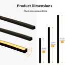 Recessed LED Strip Lighting for Wood Slat Wall, 6PCS 3000K Clip-in Lights, No Adhesive, Hidden Design with Touch Dimmer & Switch for Living/Kitchen/Bedroom, Fits 0.51" & 0.59" Wall Panel(Black Cover)