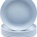 Juvale Wheat Straw Unbreakable Dinner Plates - Microwavable & Dishwasher Safe Wheat Straw Plate Set (Blue, 6-Pack, 9-Inch)