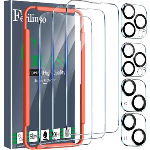 Ferilinso 3 Pack Screen Protector for iPhone 14 Plus iPhone 14 Pro Max with 2 Pack Tempered Glass Camera Lens Protector Phone Case FrienDly Accessories Protector de Pantalla for Apple 14 Plus Pro Max