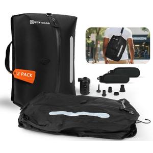 2Pack Vacuum Seal Bags For Clothing Travel With Wireless Pump | Waterproof Reusable Compression Bags with Shoulder Strap for Luggage and Suitcase, Space Saver Vacuum Seal Packing Cubes for Clothes (2PK)