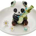 Zhuboji Panda Ring Holder Jewelry Dish, Ceramic Jewelry Holder Ring Dish Jewelry Tray, Panda Gifts for Women Birthday Engagement Wedding Christmas