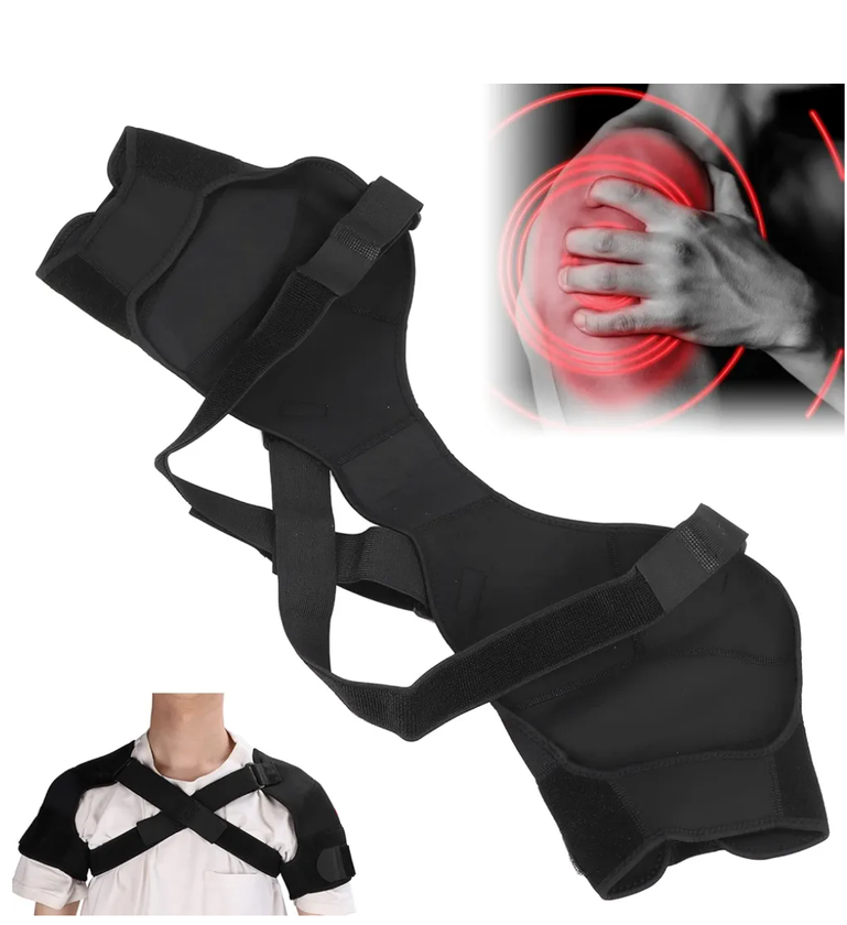 Elastic Shoulder Bandage Shoulder Belt, Double Shoulder Support Shoulder Wrap Protector Shoulder Strap Brace for Outdoor Hiking Lifting Sports For Posture Correction Shoulder Belt Back Stabilizer(M)