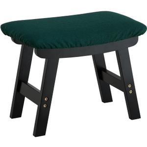 Foot Stool Ottoman Foot Rest Under Desk,Small Stool for Living Room, Bedroom and Kitchen (Black Legs - Green Stool Surface)