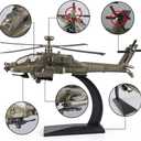 OANMYJJO Helicopters for Boys AH-64 Longbow Apache Helicopter Model Airplanes,Diecast Military Attack HelicopterModel Airplane with Light and SoundSuitable for Military Lovers to Collect and Gift.