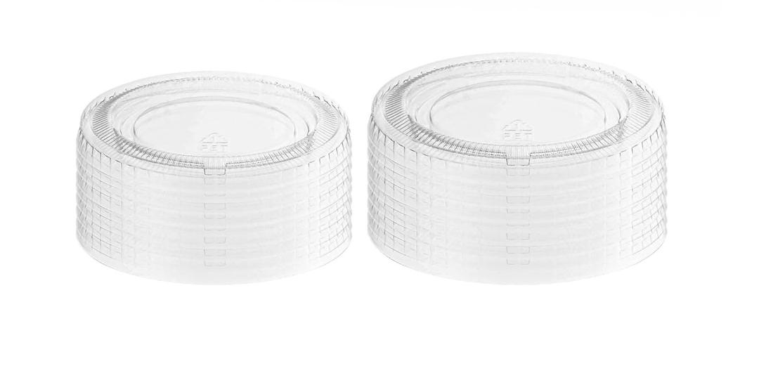 Squat Paper Soup Cup Lids, Clear Plastic, Round Shape, Fits 8 oz and 12 oz Cups, 50 Count