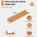 Heimlove Picture Ledge Shelf, Floating Shelves Set of 2, 24 Inches Picture Shelf for Wall with Ledge, Kids Bookshelf Wall Mounted for Living Room Bedroom Decor Books Photo Frames - Natural Oak