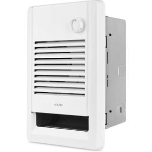 Stelpro Sonoma Wall Fan Heater – 1000W / 120V – 12 3/8″ H × 9 1/16″ W – Refined Compact Design – Silent Comfort, Quick Heat – Built-In Double-Pole Thermostat – White (ASO1001T2W)