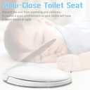 SS114 Toilet Seat Replacement Compatible with TOTO, Elongated Soft Close Toilet Seat for SS113/SS154/SS204/SS214/SS224, Transitional Heavy Duty Oval Toilet Seats, 2-Pack Toilet Bolts and Nuts, White