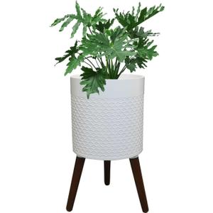 10 Inches Plant Pot with Legs, Modern White Flower Pots