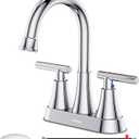 Hurran 4 inch 3 hole Chrome Bathroom Sink Faucet with Pop-up Drain and Supply Hoses, Stainless Steel Lead-Free 2-Handle Centerset Utility Faucet for Sink Vanity RV