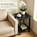 Solid Wood Small Square Side Table for Living Room, Bedroom, 15.8"W x 15.8"D x 22"H