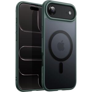 JETech Magnetic Case for iPhone Air Compatible with MagSafe, Translucent Matte Back Slim Minimalist Shockproof Phone Cover, 6.5-Inch Display (Dark Green)