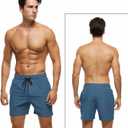 Tyhengta Men's Swim Trunks Quick Dry Beach Shorts with Zipper Pockets and Mesh Lining (Blue, XL)