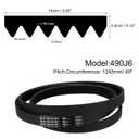 uxcell 2pcs 490J6 PJ V-Ribbed Belt 6 Ribs 49" Length x 0.55" Width x 0.14" Height, EPDM Rubber Poly V Belt, Multi Wedge Micro V Belt