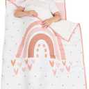 Extra Large Toddler Nap mat by Cokouchyi, Toddler Sleeping Bag with Removable Pillow, Measures 53 x 21 x 1.5 Inches, Sleeping Mat, Ideal for Daycare and Preschool Kindergarten (Rainbow)