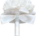 Colorful Foam Roses Artificial Flower Wedding Bride Bouquet Party1 (White+White)