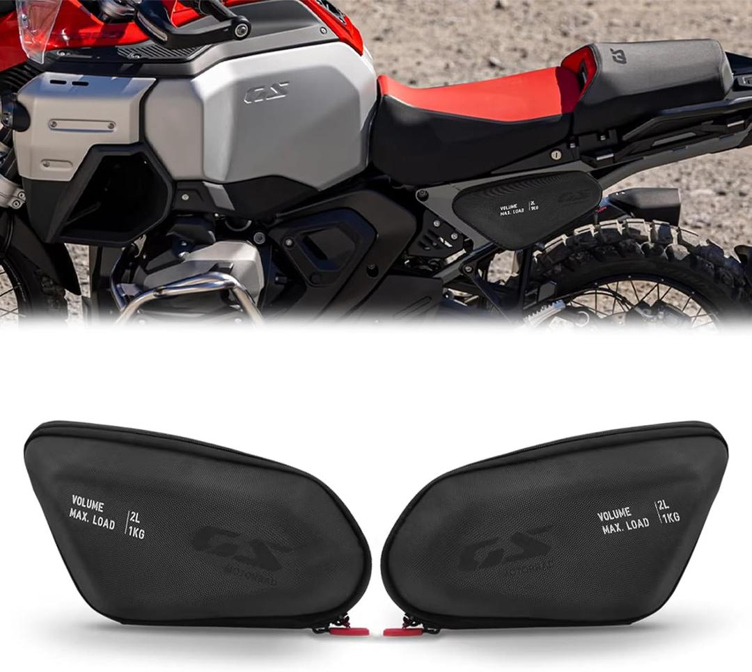 For R1300GS Adventure R1300 GS ADV 2024 2025 Motorcycle Radiator Cowl Side Bag 4L Volume Side Frame Tool Storage Bag Waterproof Side Storage Bags Fits