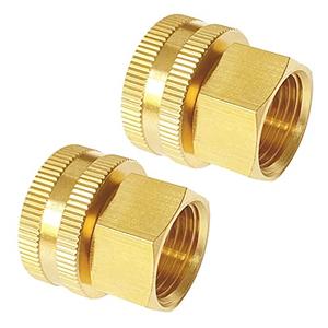 Joywayus Brass Swivel Pipe Fitting 3/4"GHT x 3/4"NPT Double Female Thread Garden Hose Threaded to Pipe Threaded Adapter (Pack of 1)