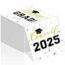 Class of 2025 Graduation Cocktail Napkins - 100-PK 3-Ply Disposable Congrats Grad Paper Hand Towels for School, University, College Party Celebration Decorations (Black)