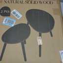 Small Oval Coffee Tables Set,Acacia Wood Nesting Tables25.6"x17.7"+17.7"x13.4" for Living Room Small Spaces Office,Easy Assembly Wooden Minimalist Walnut Mid Century Modern Coffee Table, Medium