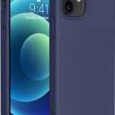 Miracase Compatible with iPhone 12 Case and iPhone 12 Pro Case, Liquid Silicone Gel Rubber Full Body Protection Shockproof Drop Protection Phone Case for iPhone 12/12 Pro 6.1 inch, Dark Blue