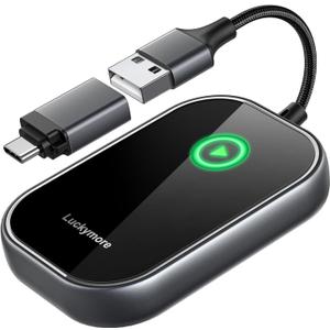 Wireless CarPlay Adapter for Apple iPhone, Converts Factory Wired CarPlay to Wireless CarPlay 2024 Upgrade Plug & Play Auto Connect for Cars from 2015 & iPhone iOS 10+ Black Not for Tesla & Andorid