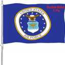 Air Force Crest Emblem Flag 3x5 Outdoor Double Sided- US Coat of Arms Military USAF Flags Heavy Duty 3 Ply Flag Banner with 2 Grommets for Outside Outdoor Indoor