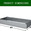 821FT(2PCS) Galvanized Raised Garden Bed Kit Metal Planter BoxesLarge Outdoor Planters Garden for Planting Vegetables,Flowers,Herbs -Silver