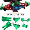 Front Rear Rocker Arms Upgrades Part for 1/16 E-REVO/Mini Slash,Aluminum Front Rear Rocker Arms Hops Ups,for 1/16 E-REVO 71076-3;Mini Slash 70054-1,Green