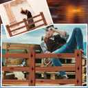 AceOrbit 6.5 Ft Fence Cardboard Cutout Life-Size Western Party Decoration Cowboy Cowgirl Backdrop Photo Props for Horse Racing Theme Party Derby Day Supply Decor