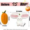 YOUBLEK Bunny Stuffed Animal,Carrot Reversible Cuddle Bunny Plush Doll with Zipper Cute Soft Rabbit Toys Pillow for Kids and Adults Easter Bunnies Plushies Gifts (Carrot, 7.09 inches)