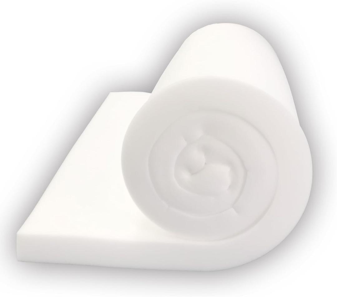 FOAMYFOAM High Density 1 inch Thick, 24 inch Wide, 72 inch Long Upholstery Foam, Cushion Replacement