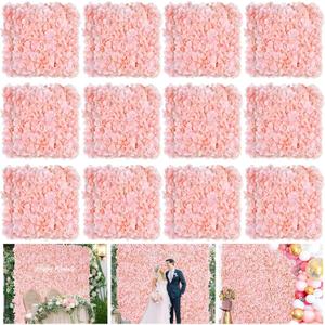 Flower Wall Panel Wedding Backdrop: 24 Pcs Blush Artificial Flower Wall Backdrop 3D Silk Hydrangea Floral Wall for Bridal Shower Party Birthday Decoration (15 x 15 Inch) Flower Wall Panel Wedding Backdrop: 24 Pcs Blush Artificial Flower Wall Backdrop 3D Silk Hydrangea Floral Wall for Bridal Shower Party Birthday Decoration (15 x 15 Inch)