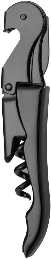 YFS Professional Waiter Corkscrew with Foil Cutter and Bottle Opener, Black Heavy Duty Wine Key for Restaurant Waiters