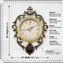 Oversized Vintage Decorative Wall Clock, Silent Non-Ticking Battery-Operated Large Wall Clock, Classic Retro Wall Clock for Living Room, Bedroom, Kitchen, Office, and Entryway Decor (25.5"X18.5")