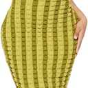 Womens Casual Sexy Halter Sleeveless Sundresses Bubble Textured Backless Prom Cocktail Maxi Dresses (Large, Green)