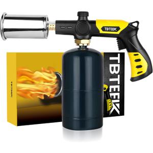 Powerful Cooking Torch, TBTEEK Sous Vide Propane Torch, Kitchen Culinary Grilling Torch Lighter for Searing Meat, Charcoal Lighter, BBQ and Campfire Starter (Tank Not Included)