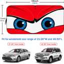 Car Windshield Sun Shade, Funny Eyes Visor for Car Windshield, Wear-Resistant Black Tape, Foldable 59x27.5/63''x31.5''