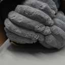 BALANCE Cat Bed Kitten Bed, Washable Round Cat Beds for Indoor Cats, Super Soft Plush Faux Fur Pet Bed for Puppy and Kitten with Anti-Slip Bottom (Grey)