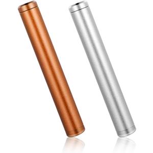 2 Pack Metal Tube Container, Storage Cases Portable Aluminum Waterproof Storage Tube Holder Case for Purse Pocket Travel Outdoors, 4.5 inches