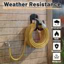 Garden Hose Holder Wall Mount - Metal Water Hose Hanger for Outside, Durable Hose Hook for Garden Garage Yard Storage (Black-2PCS)