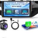 4G+64G with Qualcomm 8 Core Android 15 Car Stereo for Toyota Corolla/for Toyota Levin 2014-2017 Carpaly Android Auto 10.1 Touch Screen Radio OTA Upgrade, GPS, Bluetooth, DSP,SWC+Backup Camera