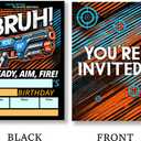 Brun Birthday Party Invitations Supplies with Envelopes Set of 20 Blaster Fight Theme Birthday Invites for Boys Fill in Blank, Double Sided