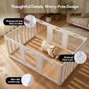 Soulbond Clear Acrylic Dog Playpen Indoor, Non-Slip,Tool-Free Assembly, External Door Lock Play Pen for Puppies and Small Dogs (24 Inch, White, 10 Panel)