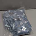 MIUCO Floral Embroidery Semi Sheer Curtains Faux Linen Grommet Curtains for Bedroom 52 x 63 Inch 2 Panels, Dusty Blue