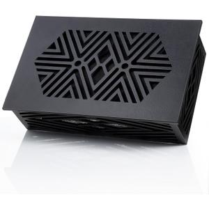 Saillong Doorbell Chime Cover Box Only, Decorative Wood Doorbell Cover for Wall inside With Geometric Design, Universal Indoor Doorbells Covers with Self Adhesive Tape, Easy to Install(Black)