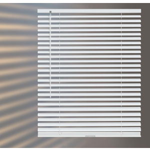 HIDODO Aluminum Mini Blinds for Windows Cordless Horizontal Window Shades for Light Adjustment, Metal Venetian Blinds Waterproof for Bedroom, Bathroom, 30" W x 48" H, White