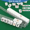 Mahjong Rack & Pusher 4-Pack, Clear Acrylic Tile Holders, Modern US Style, 18.9 x 3.1 x 1.2 inch