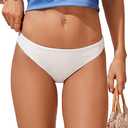 CRZ YOGA Low Waisted Bikini Bottom for Women - Cheeky Basic Bathing Swimsuit Swim Briefs