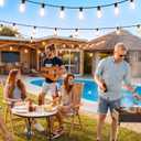 Outdoor String Lights 50FT with 18+1 Shatterproof LED Bulbs, Remote Control Dimmable Patio Lights, Waterproof Hanging Edison Light for Backyard Garden Pergola, Timer & 3 Modes